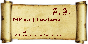 Páskuj Henrietta névjegykártya