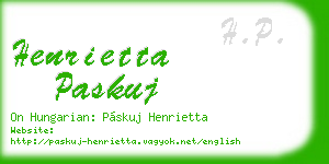 henrietta paskuj business card